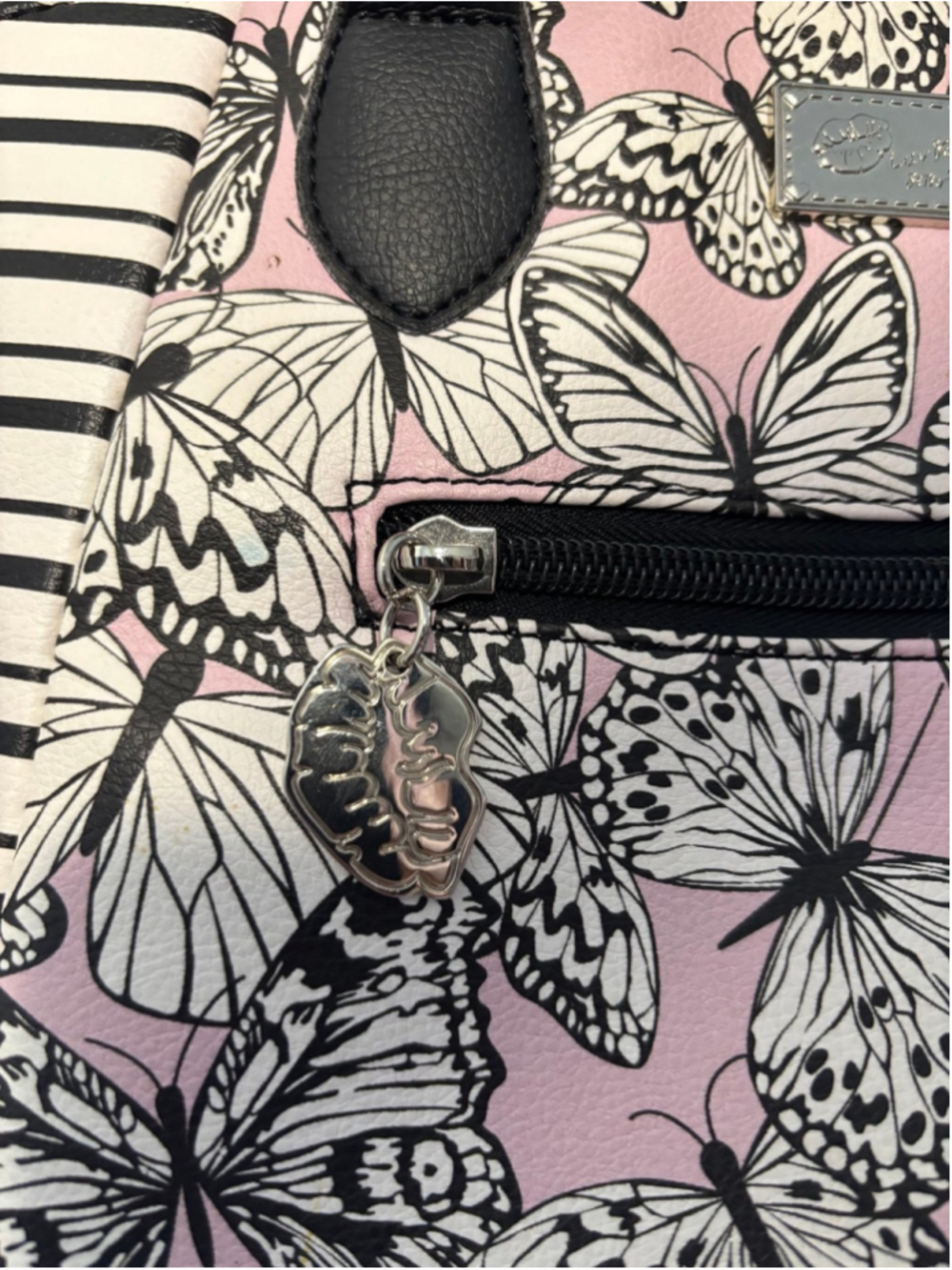 Luv By Betsey Johnson Butterfly Stripe Crossbody Shoulder Bag Purse whimsy Y2K - Picture 3 of 12
